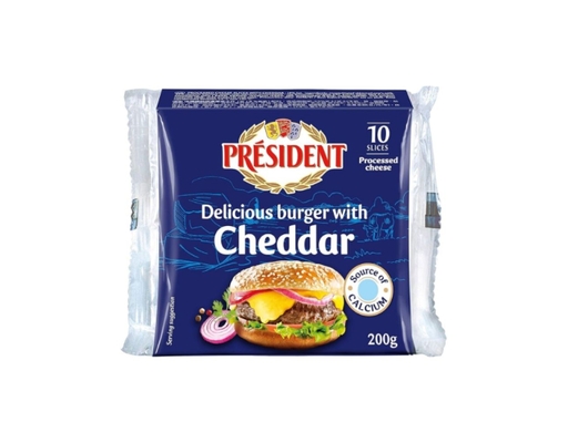 Phô Mai Lát Burger Cheddar 200g President ảnh 0