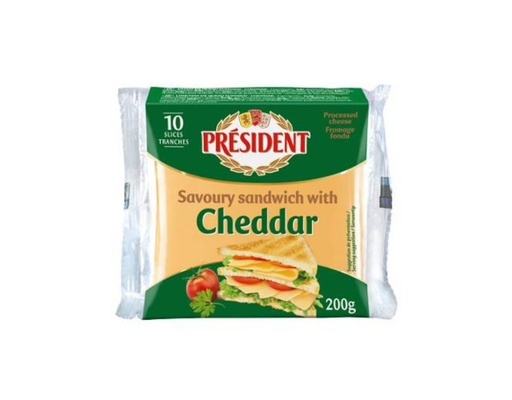 Phô Mai Lát Sandwich Cheddar 200g President ảnh 0