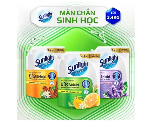 Nước Lau Sàn Chanh Yuzu & Sả Ngăn Côn Trùng 3.4kg Sunlight ảnh 4
