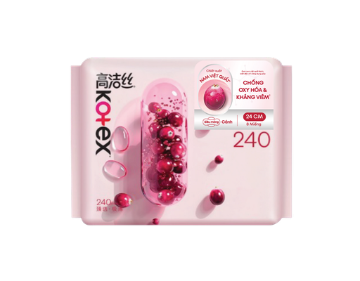 Băng Vệ Sinh Siêu Mỏng Cánh Nam Việt Quất 24cm 8 Miếng Kotex ảnh 1
