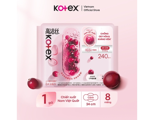 Băng Vệ Sinh Siêu Mỏng Cánh Nam Việt Quất 24cm 8 Miếng Kotex ảnh 6