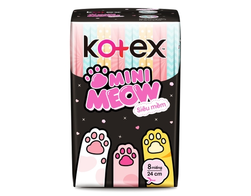Băng Vệ Sinh Mini Meow Siêu Mềm Siêu Mỏng Cánh 24cm 8 Miếng Kotex ảnh 0