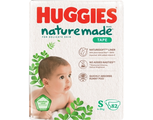 Tã Dán Platinum Nature Made S82 Cho Bé Từ 4-8kg 82 Miếng Huggies ảnh 0