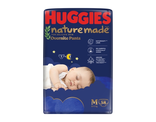 Tã Quần Ban Đêm Nature Made Size M58 Cho Bé Từ 6-11kg 58 Miếng Huggies ảnh 0