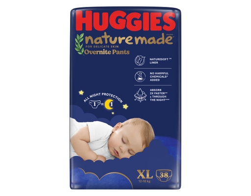 Tã Quần Ban Đêm Nature Made Size XL38 Cho Bé Từ 12-17kg 38 Miếng Huggies ảnh 0