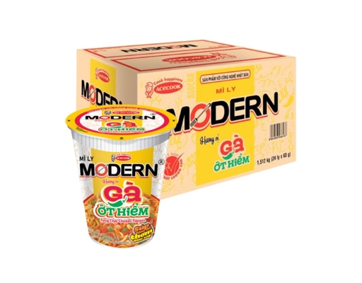 Thùng 24 Mì Ly Hương Vị Gà Ớt Hiểm 63g Modern ảnh 0
