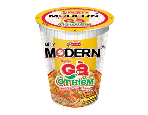 Thùng 24 Mì Ly Hương Vị Gà Ớt Hiểm 63g Modern ảnh 1