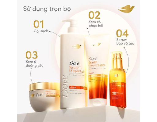 Serum+Oil Ferulic+ Uv Repair & Glow 77ml Dove ảnh 6