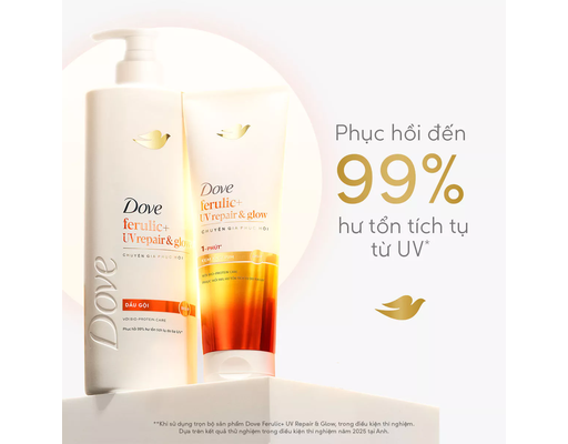 Dầu Gội Ferulic+ Uv Repair & Glow 600g Dove ảnh 4