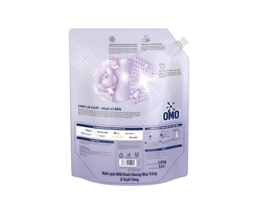 Nước Giặt Cửa Trên Nhài Trắng & Tuyết Tùng 3.8Kg OMO ảnh 3