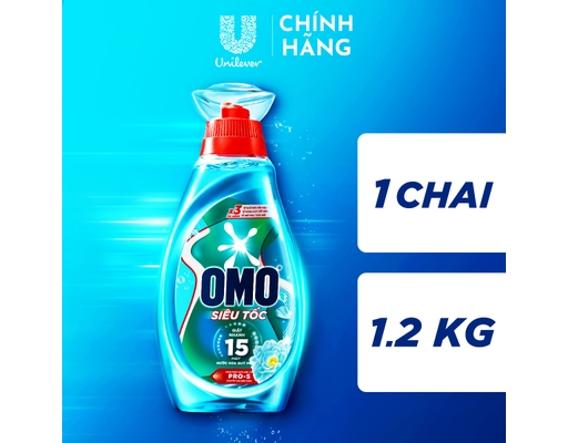 Nước Giặt Siêu Tốc Lưu Hương Tươi Mới Chai 1.2Kg Omo ảnh 4