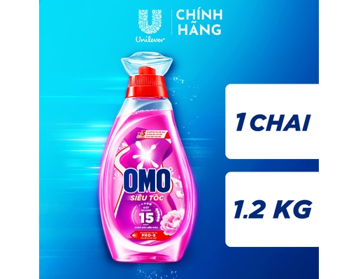 Nước Giặt Siêu Tốc Chăm Sóc Bền Màu Chai 1.2Kg Omo ảnh 2