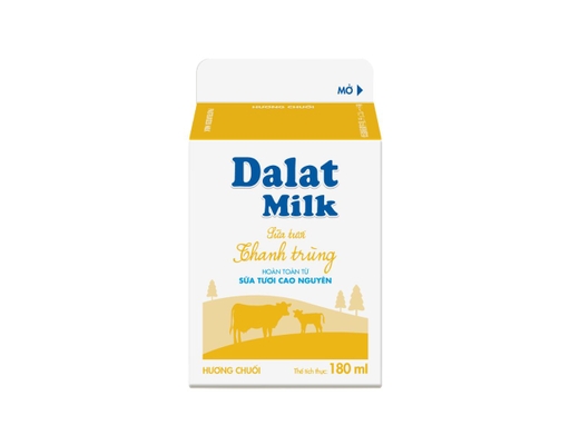 Sữa Tươi Thanh Trùng Hương Chuối 180ml Dalatmilk ảnh 0