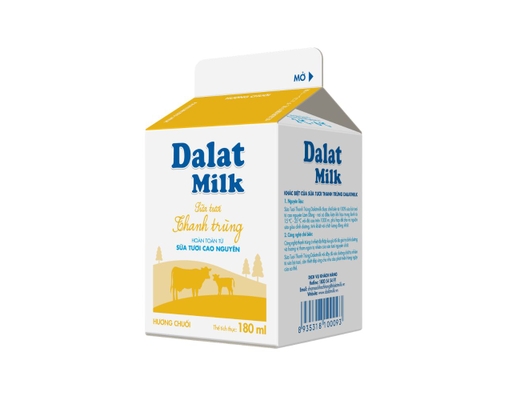 Sữa Tươi Thanh Trùng Hương Chuối 180ml Dalatmilk ảnh 1