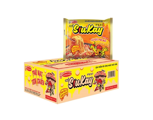 Thùng 24 Gói Mì Siukay Vị Gà Cay Phô Mai Gói 129g ACECOOK ảnh 0