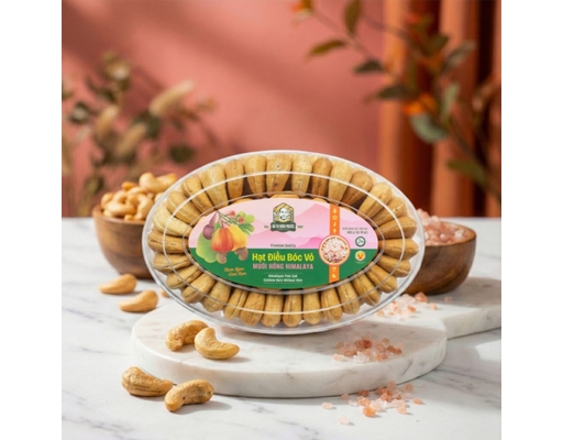 Hạt Điều Vỏ Lụa Muối Hồng Himalaya Hộp 400g Bà Tư ảnh 2
