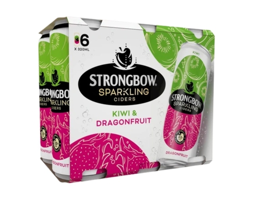 Lốc 6 Lon Nước Trái Cây Lên Men Vị Kiwi Thanh Long 320ml Strongbow ảnh 0