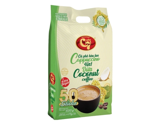 Cà Phê Hòa Tan 4in1 Vị Dừa Ít Đường 17gx50 C7 ảnh 0