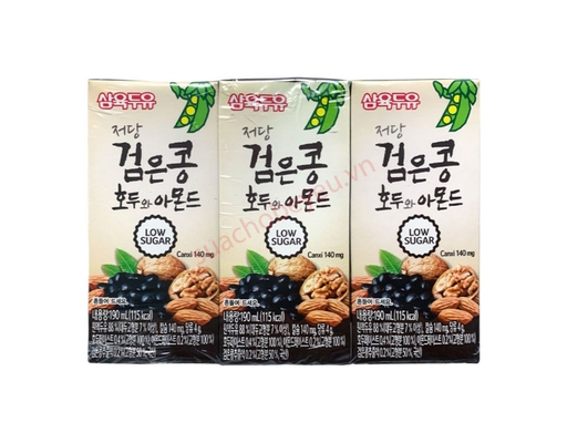 Lốc 3 Hộp Sữa Đậu Đen Óc Chó Hạnh Nhân Ít Đường 190ml Sahmyook ảnh 0