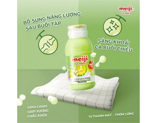 Sữa Tươi Thanh Trùng Vị Dưa Lưới 200ml Meiji ảnh 3