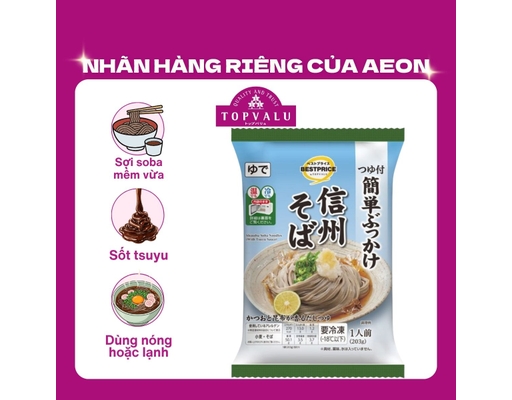 Mì Soba Shinshu (Sốt Tsuyu) 203g TOPVALU ảnh 0