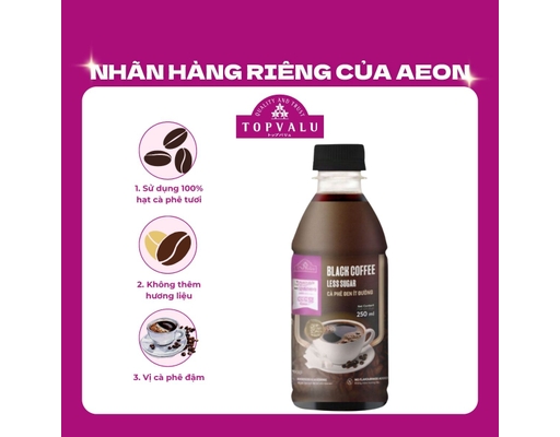 Cà Phê Đen Ít Đường 250ml TOPVALU ảnh 0