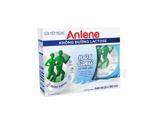 Lốc 3 Hộp Thực Phẩm Bổ Sung Sữa Tiệt Trùng Không Đường Lactose 180ml Anlene ảnh 1