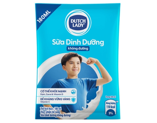 Sữa Tươi Tiệt Trùng Dutch Lady Cô Gái Hà Lan Không Đường Bịch 180ml Dutch Lady ảnh 0