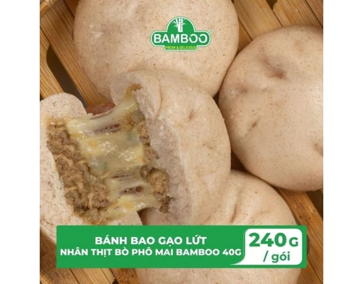 Bánh Bao Gạo Lứt Nhân Thịt Bò Phô Mai 220g Bamboo ảnh 1