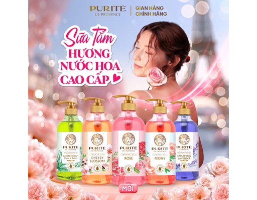 Sữa Tắm Mềm Mịn Hương Hoa Hồng 500ml Purite ảnh 3
