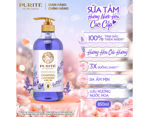 Sữa Tắm Thư Giãn Hoa Oải Hương 850ml Purite ảnh 3