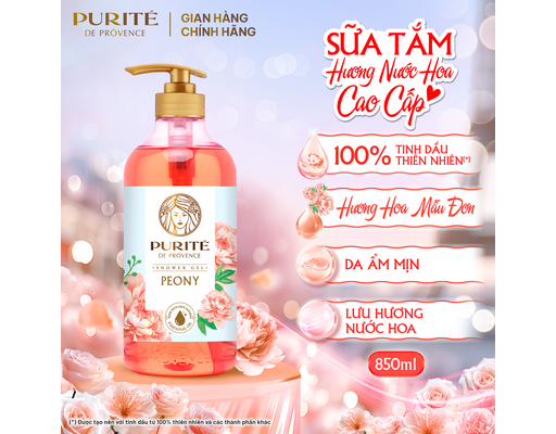 Sữa Tắm Hương Hoa Mẫu Đơn 850ml Purite ảnh 3