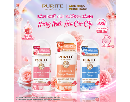Lăn Khử Mùi Dưỡng Sáng Hương Hoa Mẫu Đơn 50ml Purite ảnh 2