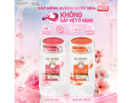 Sáp Khử Mùi Hương Nước Hoa Cao Cấp Dưỡng Sáng Hoa Anh Đào 70G (Sáp Hồng) Purite ảnh 1