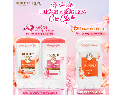 Sáp Khử Mùi Hương Nước Hoa Cao Cấp Dưỡng Mịn Hoa Anh Đào 70G (Sáp Trắng) Purite ảnh 4