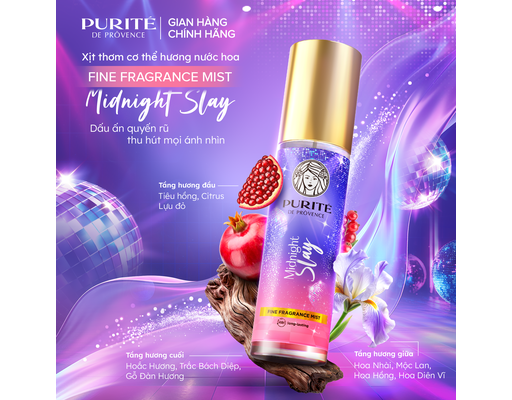 Xịt Thơm Body Mist Hương Nước Hoa Cao Cấp Midnight Slay 100ml Purite ảnh 1