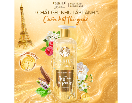 Sữa Tắm Nhũ Hương Nước Hoa D'Allure Dưỡng Sáng Meet Me In Paris 500ml Purite ảnh 3