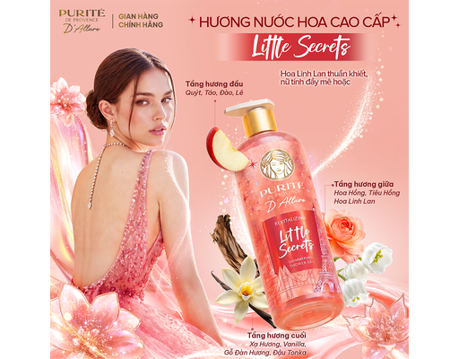 Sữa Tắm Nhũ Hương Nước Hoa D'Allure Tươi Mới Little Secrets 500ml Purite ảnh 2
