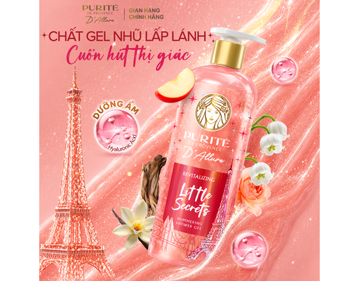 Sữa Tắm Nhũ Hương Nước Hoa D'Allure Tươi Mới Little Secrets 500ml Purite ảnh 3