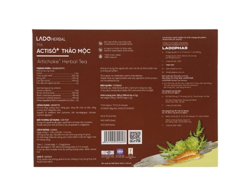 Trà Túi Lọc Lado Actisô Thảo Mộc 200g Ladophar ảnh 1