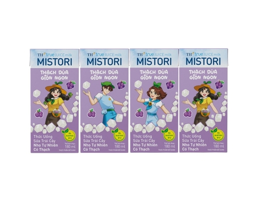 Sữa Trái Cây Thạch Mistori Hương Nho 180mlx4 TH ảnh 0