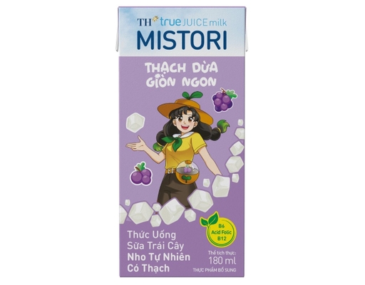 Sữa Trái Cây Thạch Mistori Hương Nho 180mlx4 TH ảnh 1