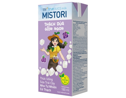 Sữa Trái Cây Thạch Mistori Hương Nho 180mlx4 TH ảnh 3