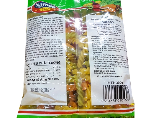 Nui Xoắn Rau Củ 300g Safoco ảnh 1