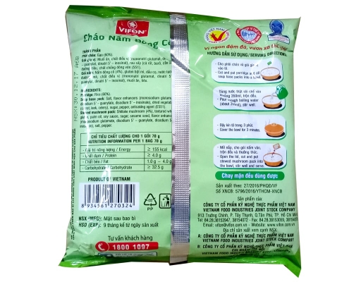 Cháo Ăn Liền Vifon Vị Nấm Đông Cô Gói 70G Vifon ảnh 1