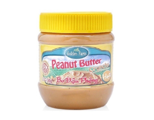 Bơ Đậu Phộng Hạt Peanut Butter Crunchy 340g Golden Farm ảnh 0