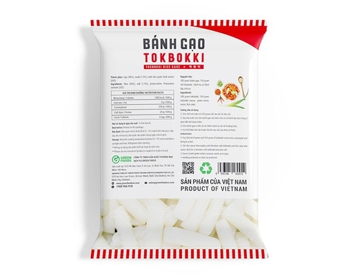 Bánh Gạo Topokki Dạng Thỏi 500g Green Foods ảnh 1