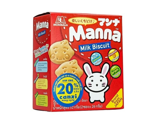 Bánh Quy Sữa Manna Milk Biscuit 52g Morinaga ảnh 0