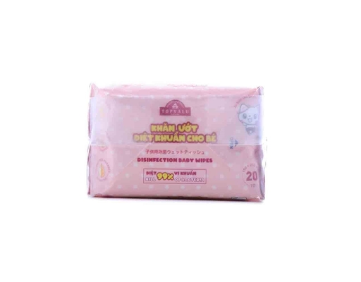 Lốc 3 Khăn Ướt Baby Meonchan - 20 Tờ/gói TOPVALU ảnh 1