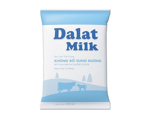 Sữa Tiệt Trùng Dalatmilk Vị Tự Nhiên Bịch 220ml Dalatmilk ảnh 0